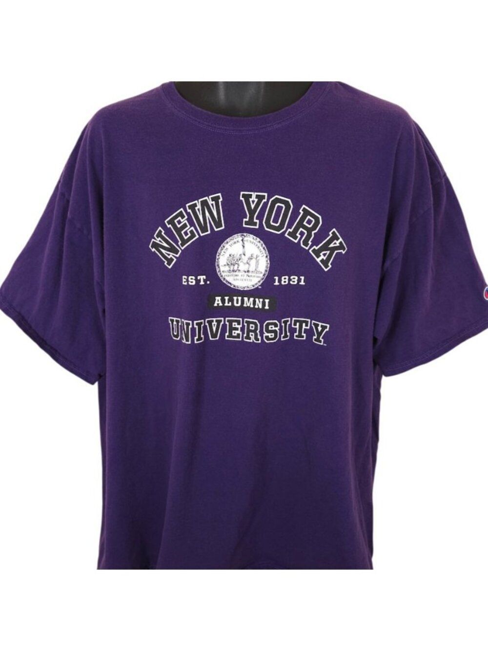 NYU Violets T Shirt Mens Size 2XL Purple New York University Champion Brand NCAA - Picture 2 of 7